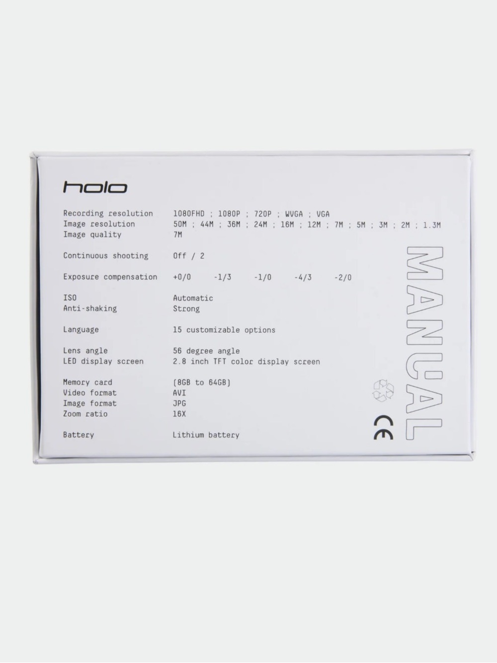 Manual HOLO Transparent 4k Mini Digital Camera Bundle original packaging bundle - Picture 16 of 16